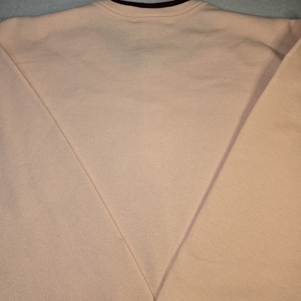 Vtg PFI Peach Pink Graphic Print Floral Sweatshirt 1/4 Zip Cottagecore Grandma L - Picture 7 of 9
